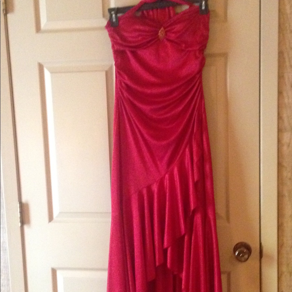 💃 Red Glitter Knit Dress